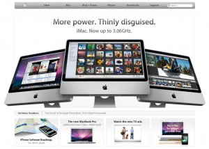 The Apple homepage from this morning.