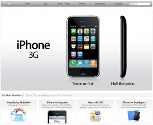 The Apple homepage from this afternoon.